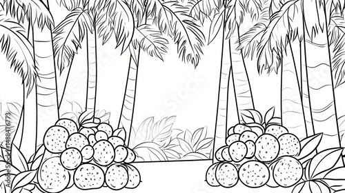 Wallpaper Mural Tropical Jungle Coloring Page Torontodigital.ca