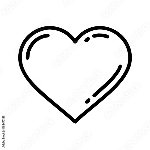 Solid Heart Icon Representing Love Symbol and Romantic Emotion