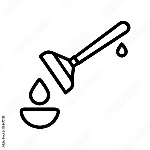 Skimmer Spoon Icon Representing Oil Draining Tool for Cooking and Frying