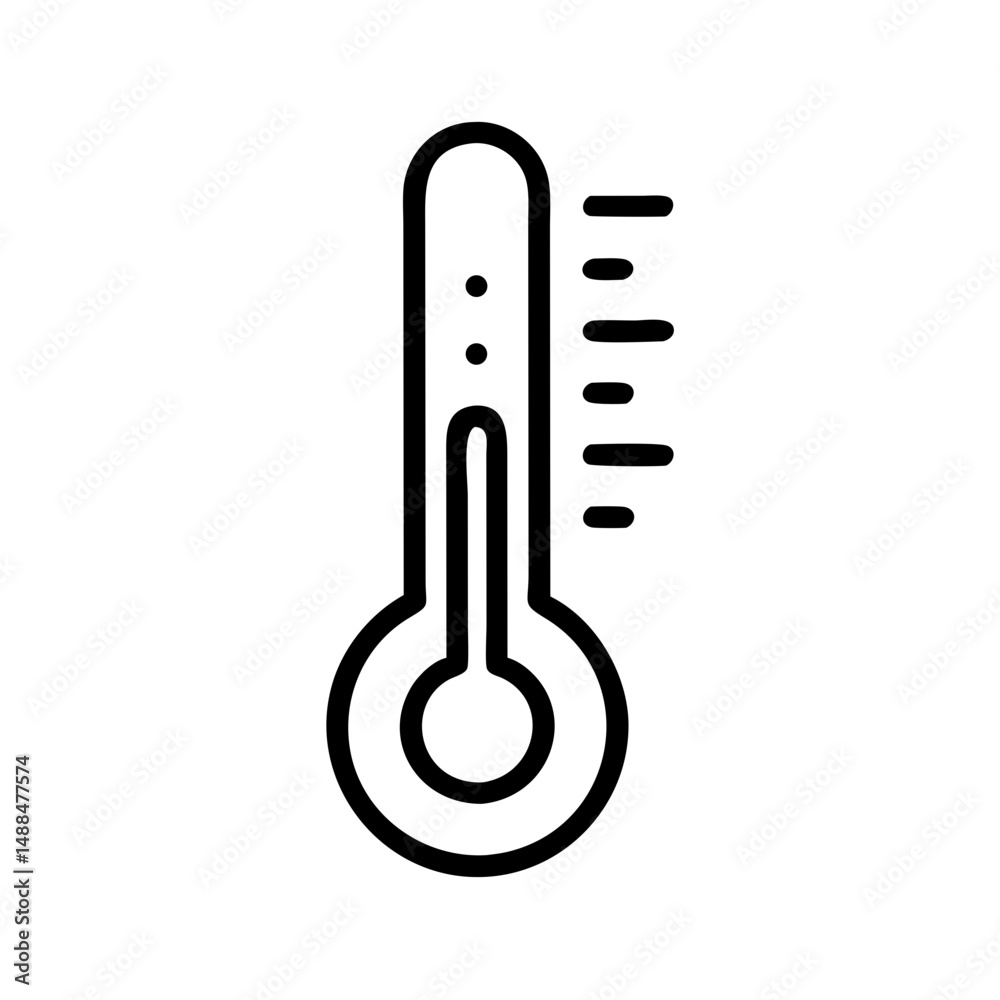 Thermometer Icon Representing Temperature Measurement and Health Monitoring Thermometer Icon Representing Temperature Measurement and Health Monitoring