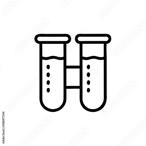 Test Tubes Icon Representing Laboratory Analysis and Scientific Experimentation
