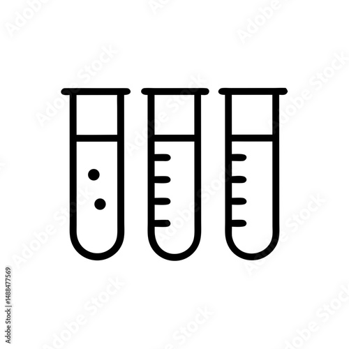 Test Tubes Icon Representing Laboratory Analysis and Scientific Experimentation