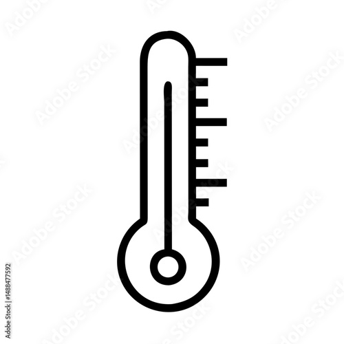 Thermometer Icon Representing Temperature Measurement and Health Monitoring