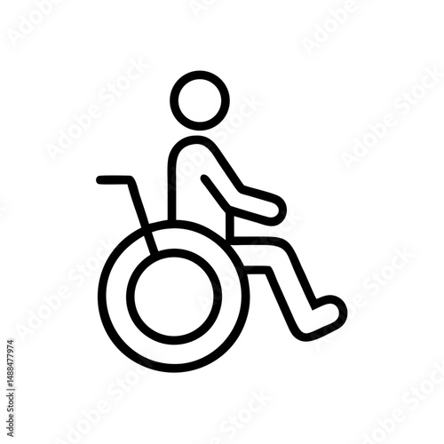 Wheelchair User Icon Representing Accessibility and Mobility Support