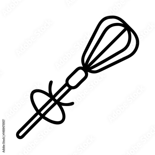 Wire Whisk Icon Representing Mixing Tool for Cooking and Baking