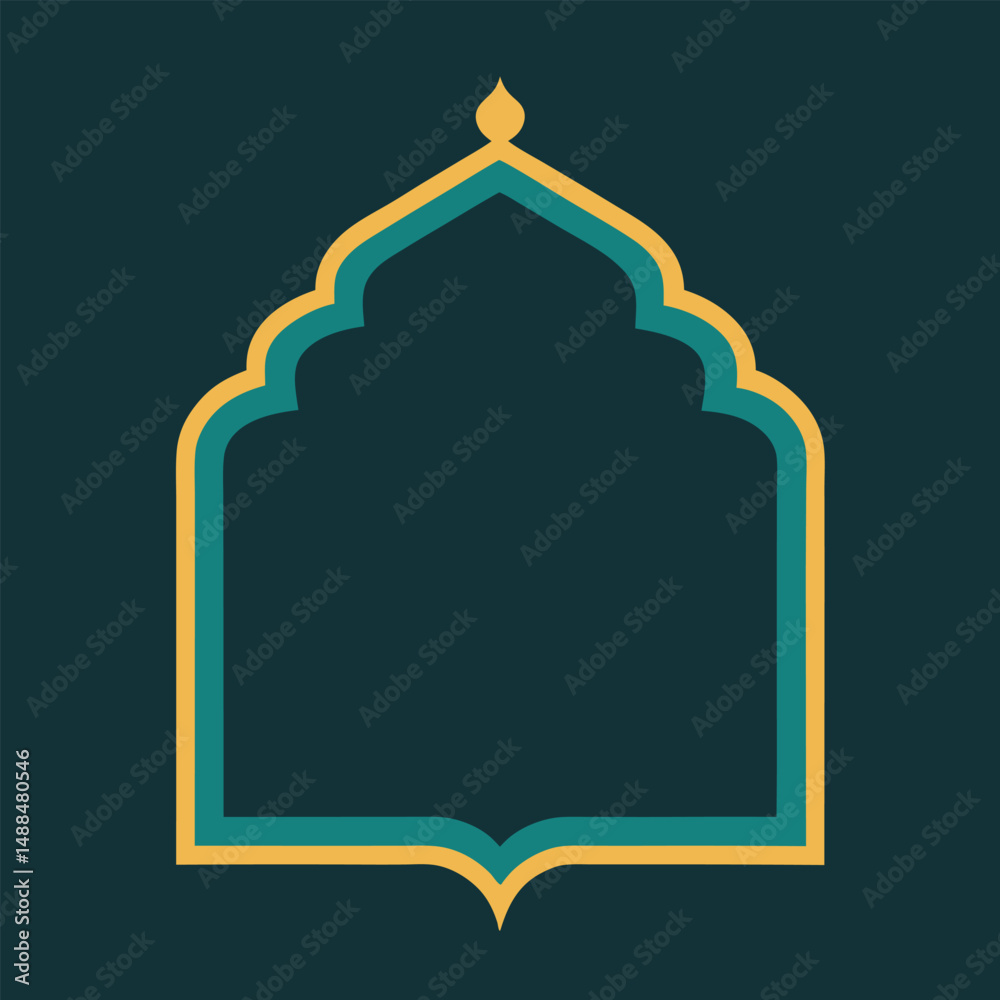 Abstract vector illustration with a gold decoration pattern offers a blank frame for your text design