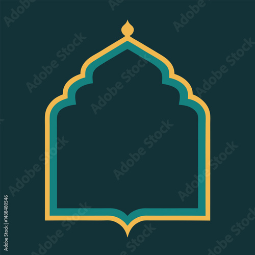 Abstract vector illustration with a gold decoration pattern offers a blank frame for your text design