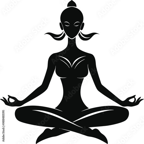 silhouette of yoga