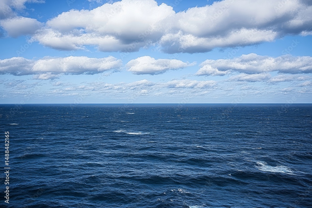 Obraz premium Open Ocean with Cloudy Sky