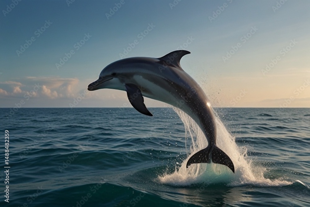 Obraz premium one dolphins jumping