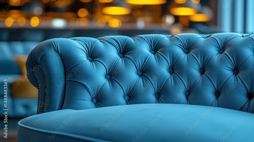 Obraz premium Teal tufted leather sofa