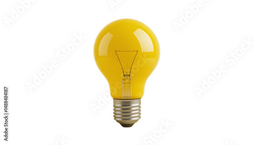 Illuminating Ideas A Yellow Light Bulb on White Background