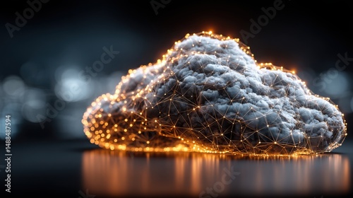 Conceptual icon representing sme resilience index in cloud-processed format for adaptive business strategy development