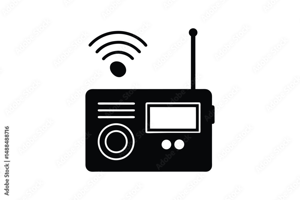 Radio Silhouette Vector bundle illustration, Set of Radio Silhouette Radio Silhouette Vector bundle illustration, Set of Radio Silhouette