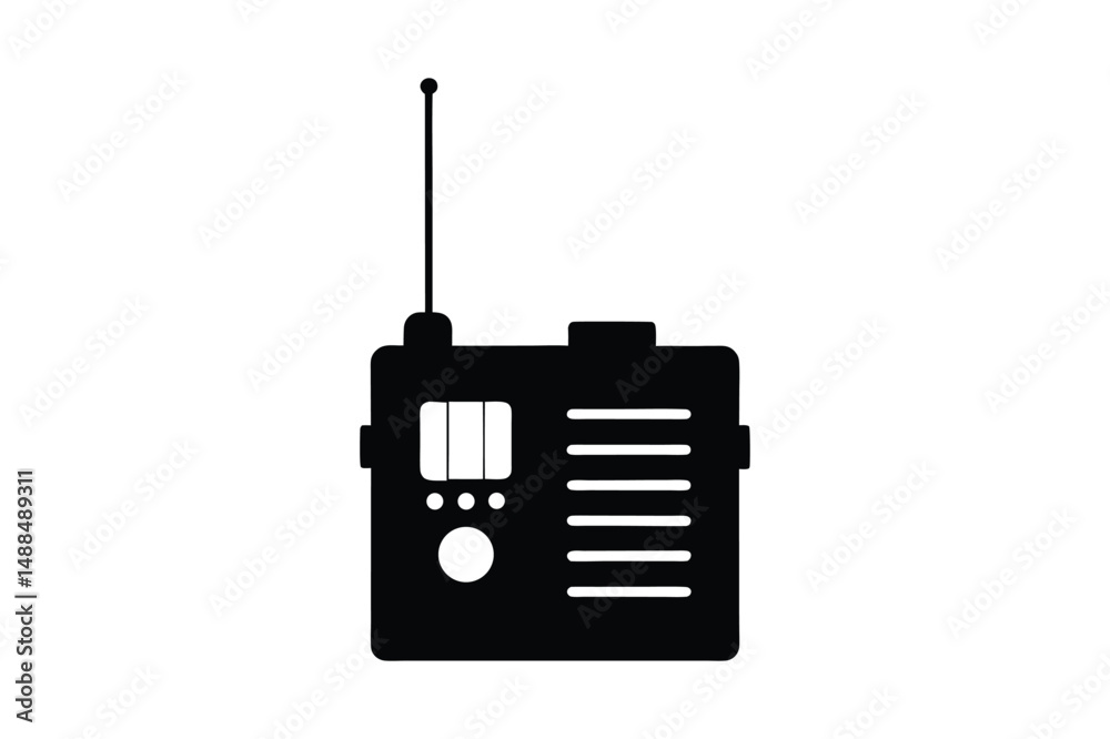 Fototapeta premium Radio Silhouette Vector bundle illustration, Set of Radio Silhouette 