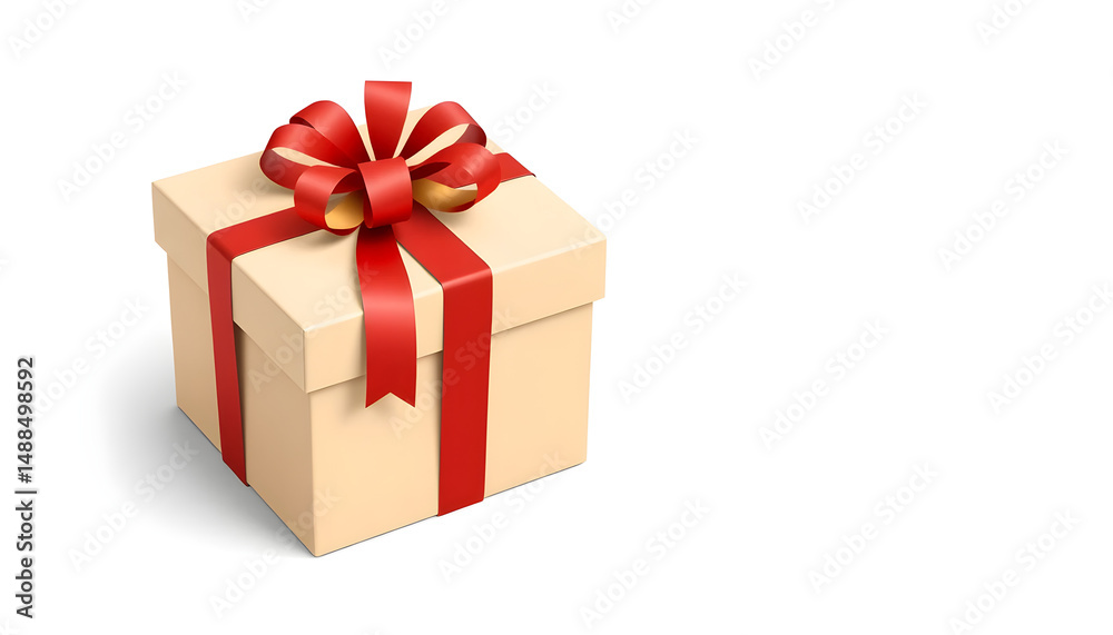 Fototapeta premium Gift box surprise celebration digital illustration minimalist style top view festive concept
