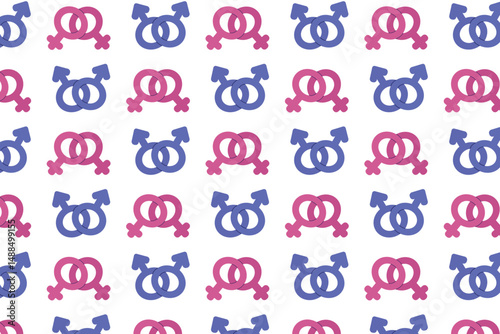 Gender symbols. LGBT pattern. Pride Month. Hand drawing. Vector illustration