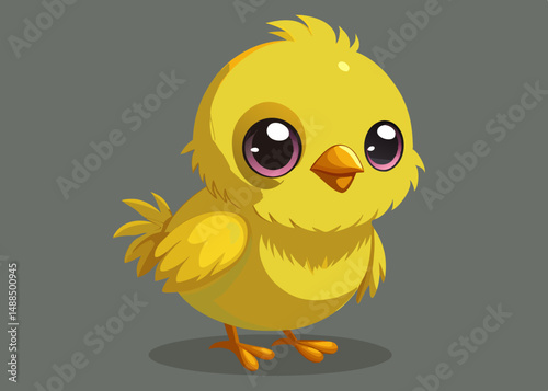 Adorable Yellow Chick Cartoon Illustration for Spring