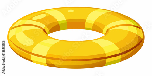 Yellow Inflatable Swim Ring Summer Pool Float Tube