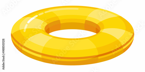 Yellow Inflatable Swim Ring Summer Pool Float Tube