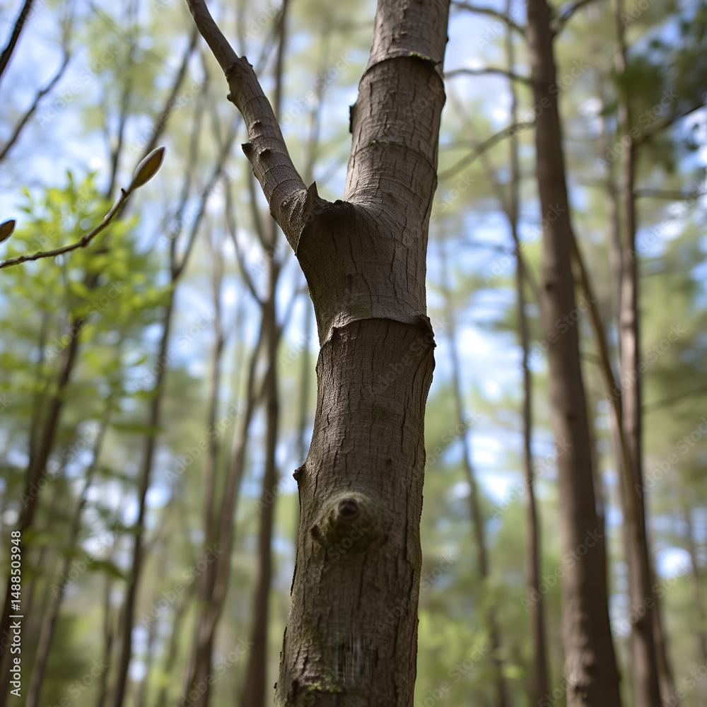 Fototapeta premium Vertical shot of a midwood in Tamarack Nature Center, Minnesota