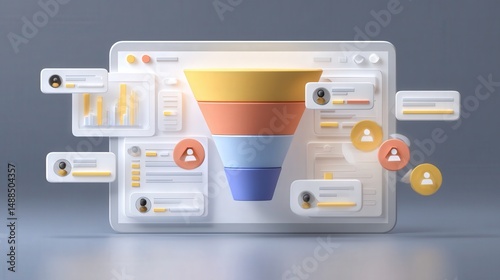 A comprehensive hiring funnel dashboard showcasing different stages of recruitment process enhanced with ai technology
