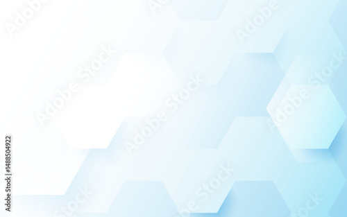Abstract blue hexagonal background pattern with soft gradients