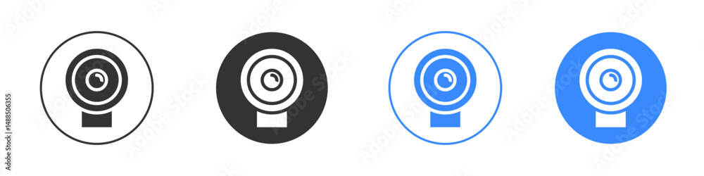 Web camera icon editable flat vector illustration concept. Web camera icon editable flat vector illustration concept.