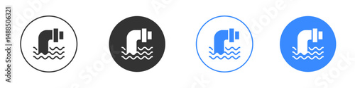 Waste water icon editable flat vector illustration concept.