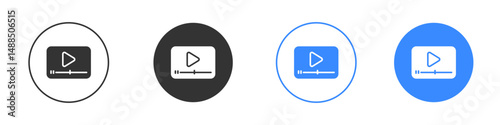 Video tutorial icon editable flat vector illustration concept.