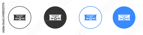 Ticket stub icon editable flat vector illustration concept.