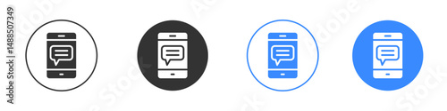 Text message icon editable flat vector illustration concept.