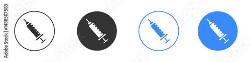 Syringe injection icon editable flat vector illustration concept.