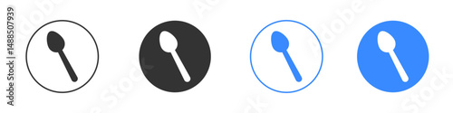 Spoon icon editable flat vector illustration concept.