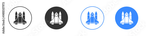 Space shuttle icon editable flat vector illustration concept.