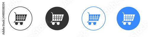 Shopping trolley icon editable flat vector illustration concept.