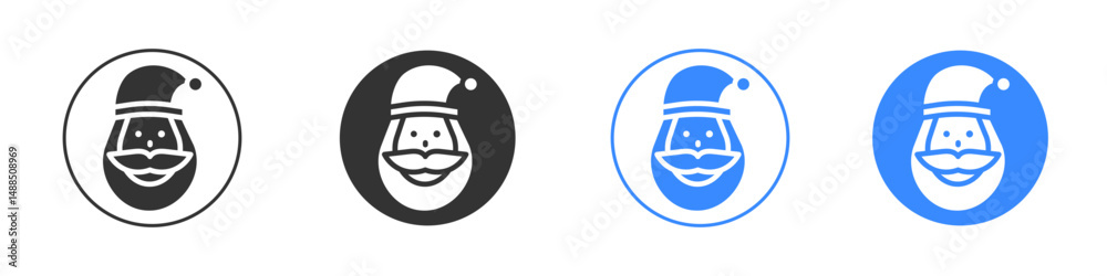 Obraz premium Santa Claus icon editable flat vector illustration concept.