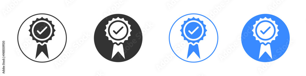 Obraz premium Rosette icon editable flat vector illustration concept.
