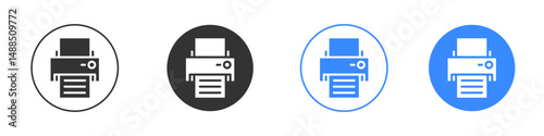 Printer icon editable flat vector illustration concept.