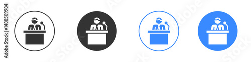 Politician speaker icon editable flat vector illustration concept.