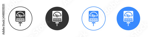 Meter icon editable flat vector illustration concept.