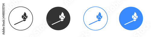 Match fire icon editable flat vector illustration concept.
