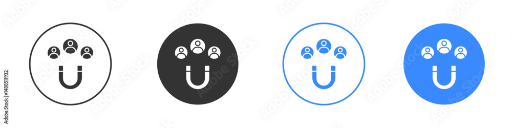 Fototapeta premium Magnet user icon editable flat vector illustration concept.