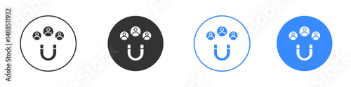 Magnet user icon editable flat vector illustration concept.