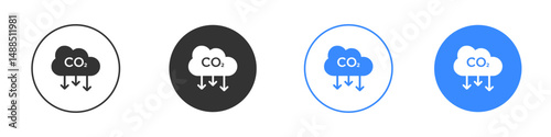 Low carbon dioxide icon editable flat vector illustration concept.