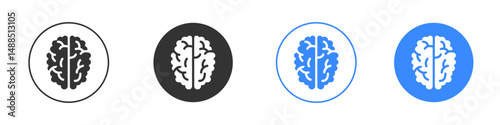 Human brain icon editable flat vector illustration concept.
