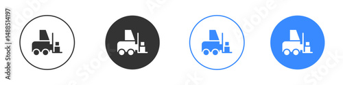 Forklift icon editable flat vector illustration concept.