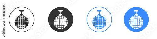 Disco ball icon editable flat vector illustration concept.