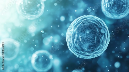 Wallpaper Mural abstract science background, white cells under microscope --ar 16:9 --v 6.1 Job ID: 38ef2d30-ae3b-4e13-a364-c59885ceb558 Torontodigital.ca
