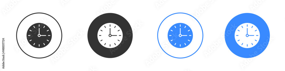 Clock face icon editable flat vector illustration concept. Clock face icon editable flat vector illustration concept.